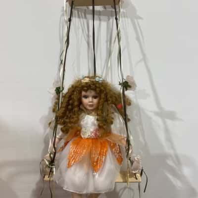 Homeart Primrose Porcelain Doll On A Swing 
