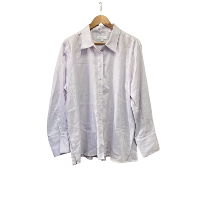 Witchery Womens  Size 18 Linen Button Up Shirt Lavender
