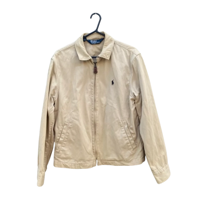 Mens Polo Ralph Lauren Size M Vintage Zipper Jacket Beige 