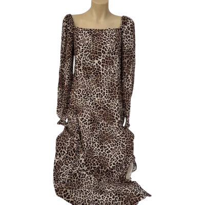 Forever New Womens  Size 10 - Venice Printed Midi Dress - Caramel Leopard