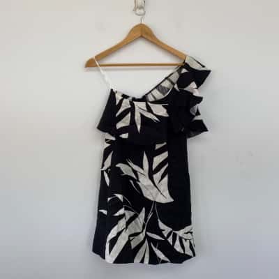 Country Road Black White One Shoulder Mini Dress  Size 6 