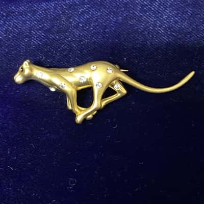 Vintage Matte Finish Leopard Brooch 