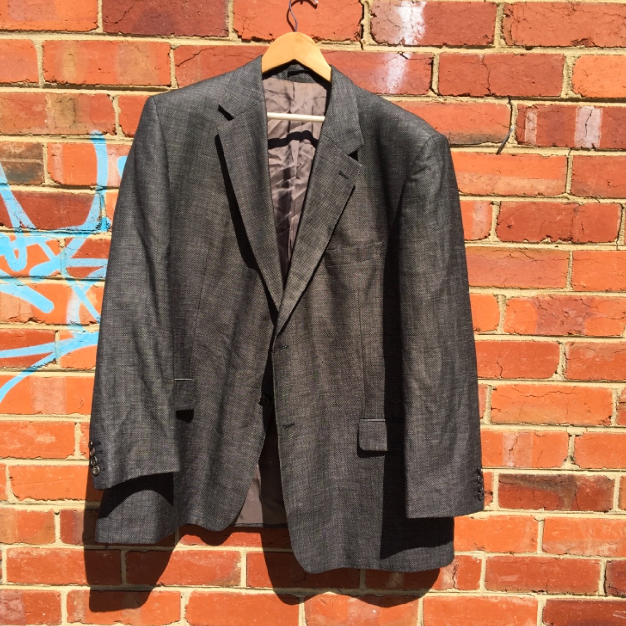 HUGO BOSS Mens Wool/Linen Blend Suit Jacket, Size 60