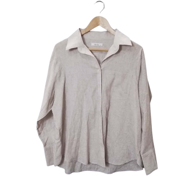 Morrison Womens Size 3 / 4 Button Up Top / Long Sleeve Top Grey 