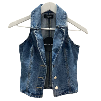 New With Tags! White Fox Women's Size XXS Midnight Whispers Denim Mini Vest