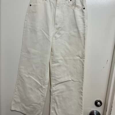 Sportsgirl Women's Size 10 Cropped Pants / High Waisted Pants White - Denim