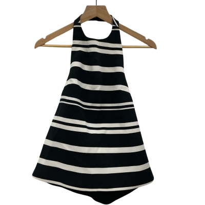 Finders Keepers Womens Size M Halter Neck Top / Sleeveless Top Black  / Striped / White 