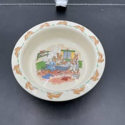 Royal Doulton Bunnykins Bowl Bath Time Scene 