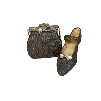 Nostalgia Collectible Figurines Brown High Heel Shoe and Handbag