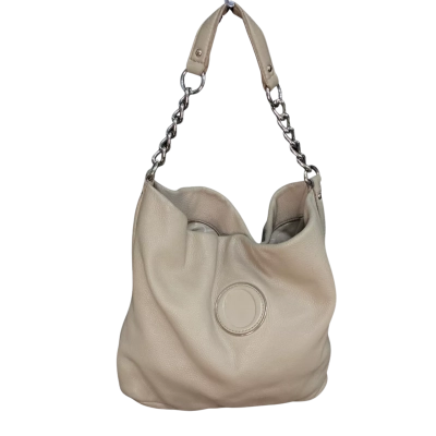 Oroton Leather Shoulder Bag Beige 