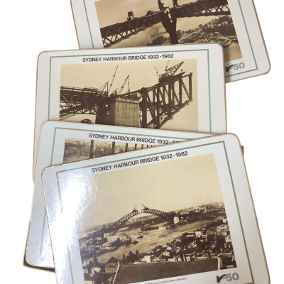 Clover Leaf Table Mats x 6 - Sydney Harbour Bridge 50 Year Anniversary