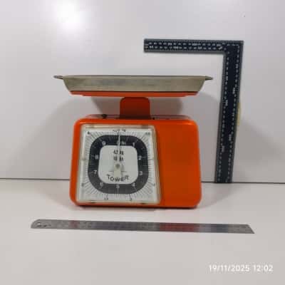 Vintage Tower Kitchen Scales Manual Orange Made in Germany 