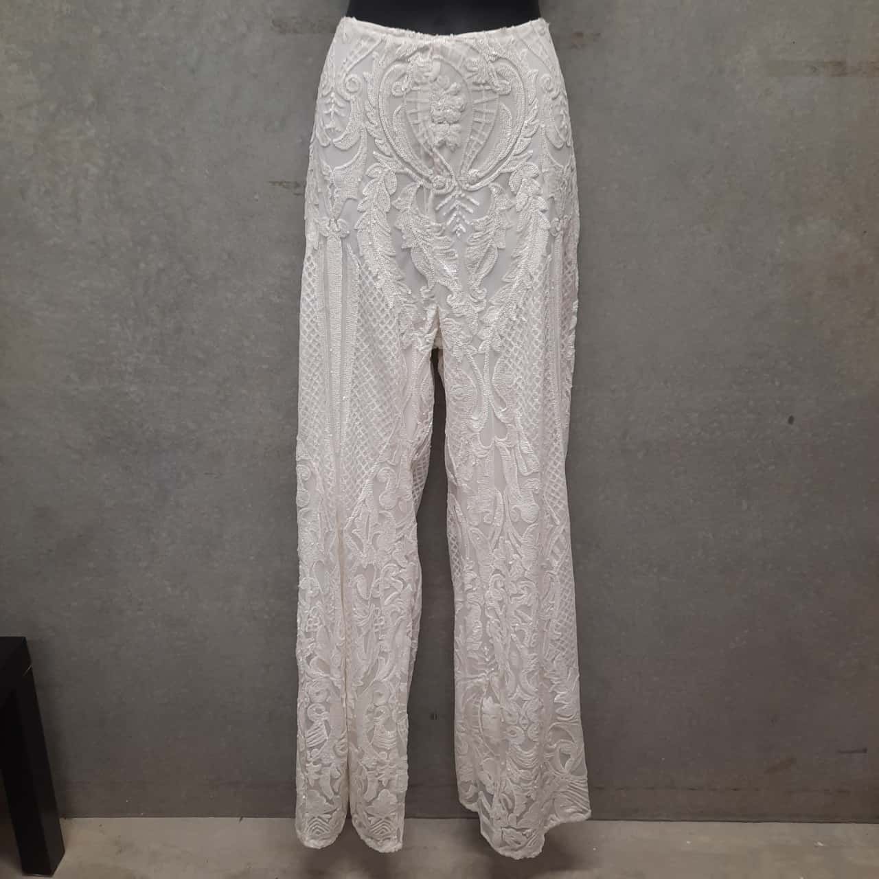 white evening pants