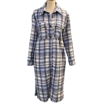 Witchery Womens Size 6 Winter Coat Black/Blue/Gingham/White