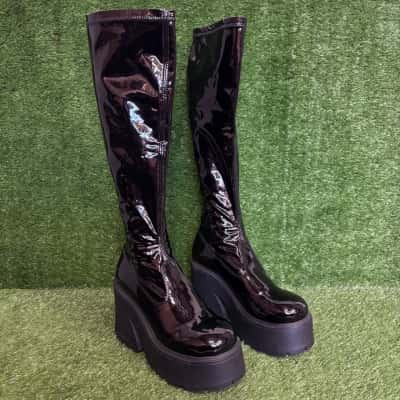 Windsor Smith Fuse PVC Black Platform Boots Size 8 AUS (UK 6)