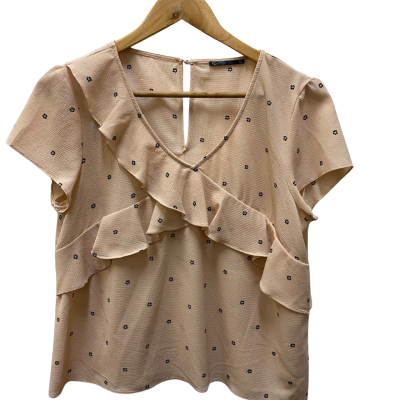 Tokito Womens  Size 12 Short Sleeve Top Floral / Peach 