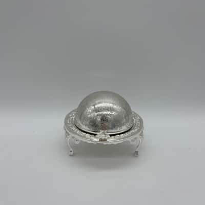 Vintage Silver Plated Roll Top Caviar/Butter Dish [S#4]