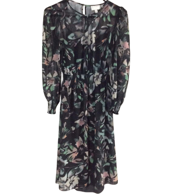 Witchery Womens  Size 4 Long Sleeve Dress / Midi Dress Black  / Green / Nude 