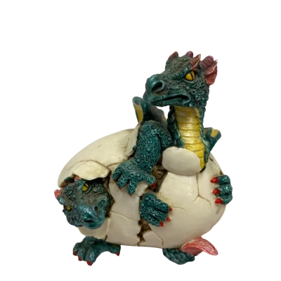 RARE 1998 2 headed dragon egg hatching fingurine
