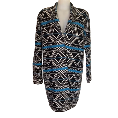 Tuzzi. Germany.   Aztec Geometric Design. Knitted Coat/ Cardigan.   Size 12 