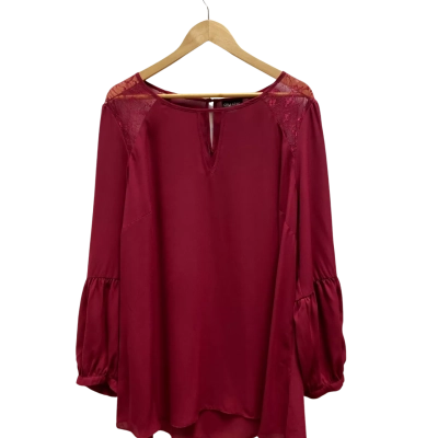 City Chic Womens  Size M Maroon Top