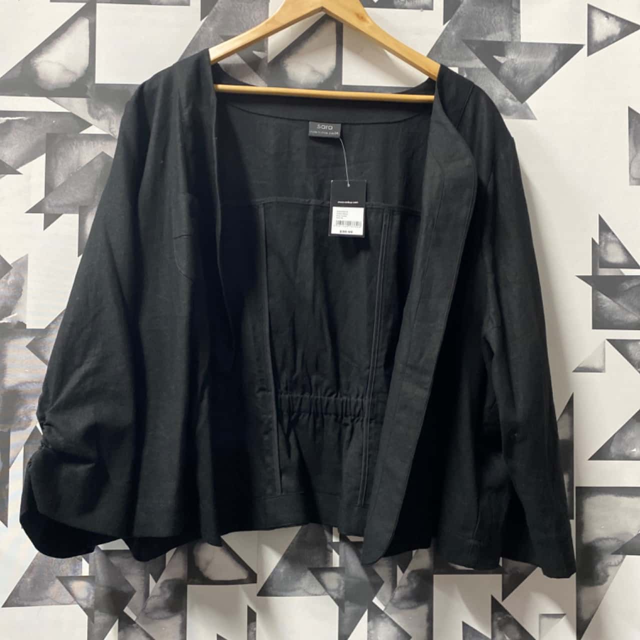 Veste Femme H&M Noire Cropped - Taille 8, Pièce De Layering - Occasion Très Bon état