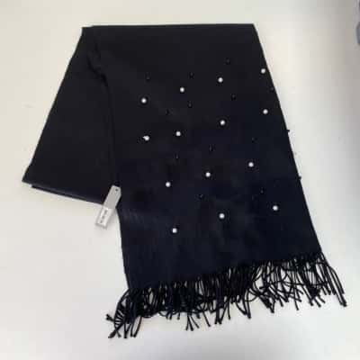 Katies Black Embellished Essential Scarf One Size 