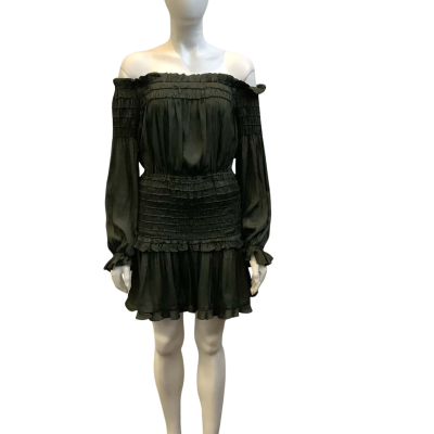 Brand New Sheike Womens Size 16 Savannah Off Shoulder Mini Dress Khaki 