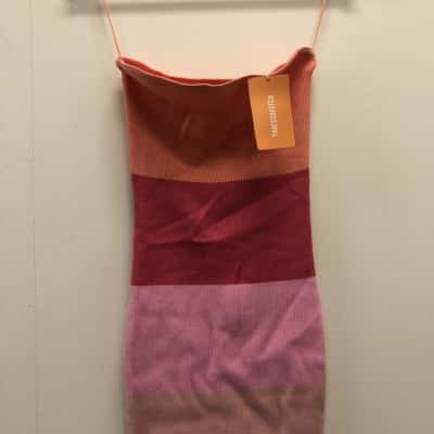 thatssofetch Womens  Size L / XL Mini Dress Beige / Peach / Pink  / Red BNWT