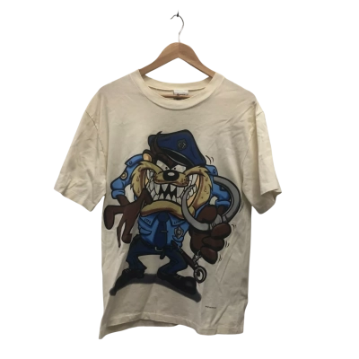  Vintage Loony Tunes Tasmanian Devil Mens  Size M Short Sleeve T-shirt Beige 