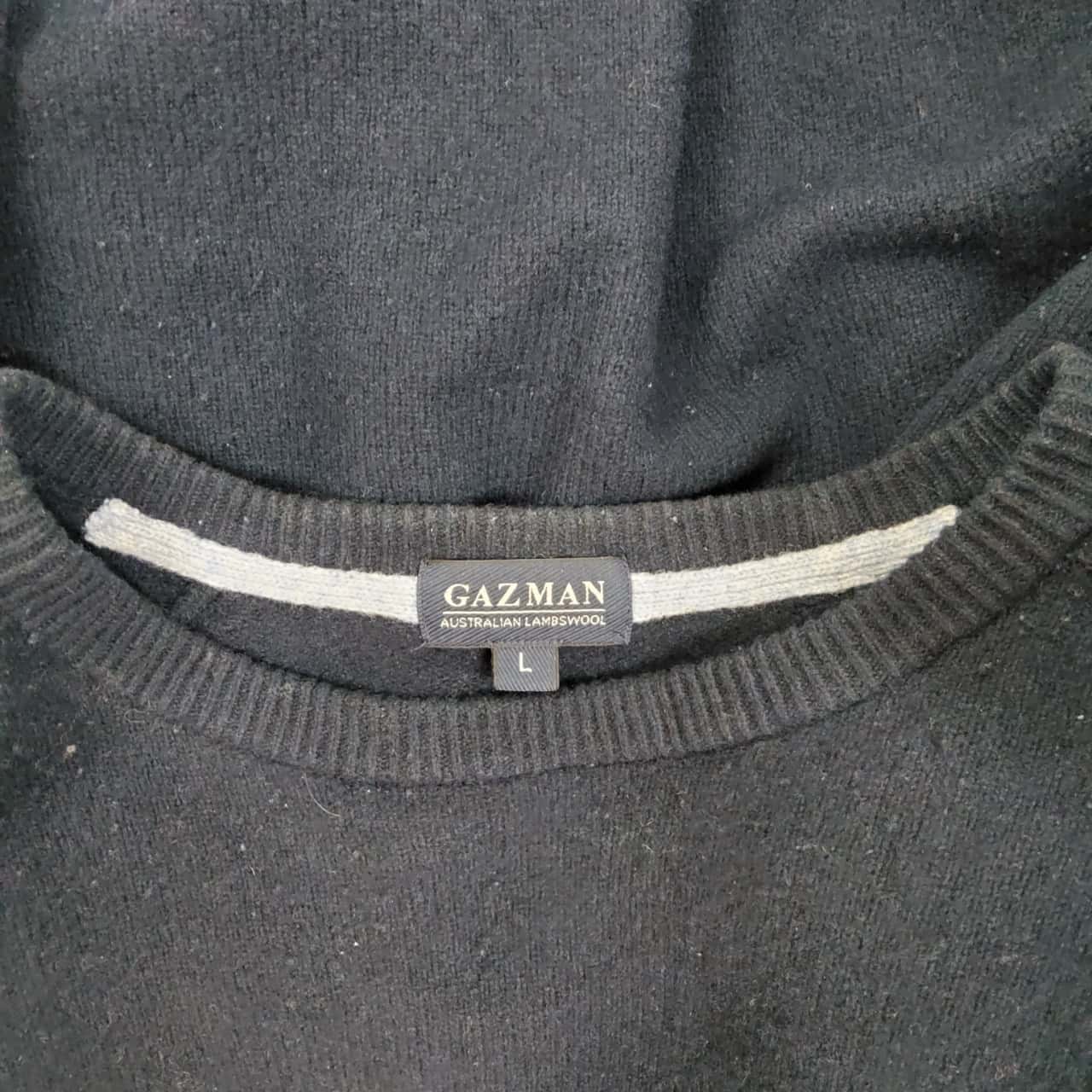 GAZMAN Lambswool Mens Size L Jumpers Navy Blue (s)