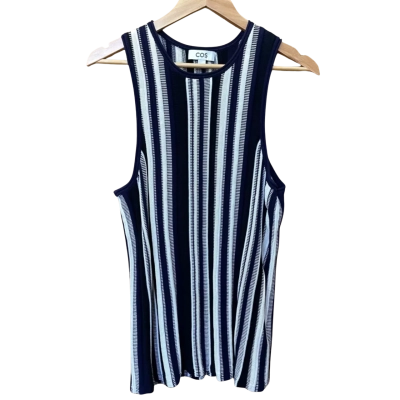 COS Navy/White Striped Knit Top Size M