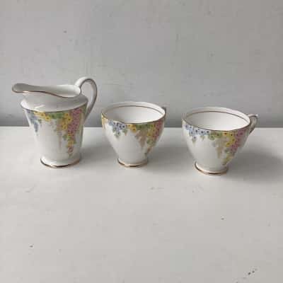 ROYAL STANDARD England  Diana floral jug and 2 cups