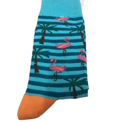 Blue Flamingo Beach Socks