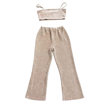 Sabo 2pcs Set Beige Top & Pants Size M