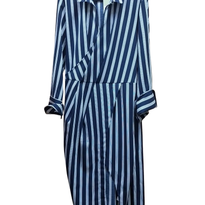 Paint It Red Womens  Size L Long Sleeve Dress / Midi Dress Blue / Striped / White 