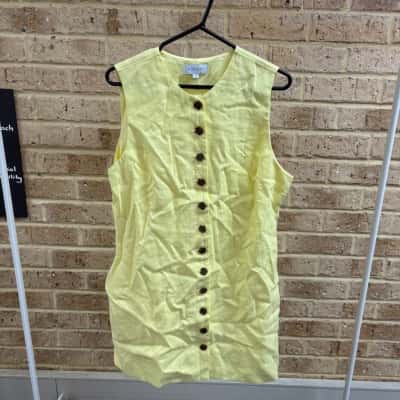 Witchery Womens yellow button dress  Size 16 