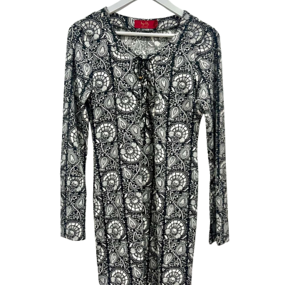 Tigerlily Black/white/grey Pattern Long sleeve Top Size 10