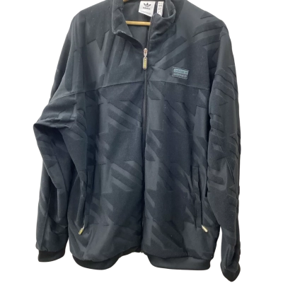 Adidas Mens  Size L zip up Jersey Black  