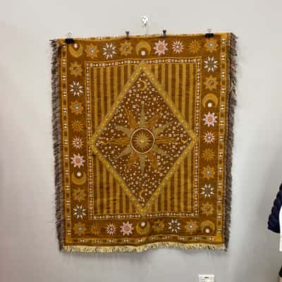 Stars & Moon woven throw rug - 118 x 152cm