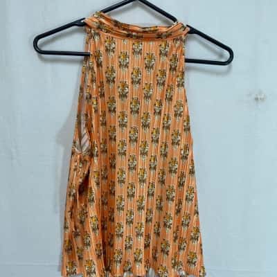 Dotti  Size 12 Sleeveless Top Floral / Orange Base Colour