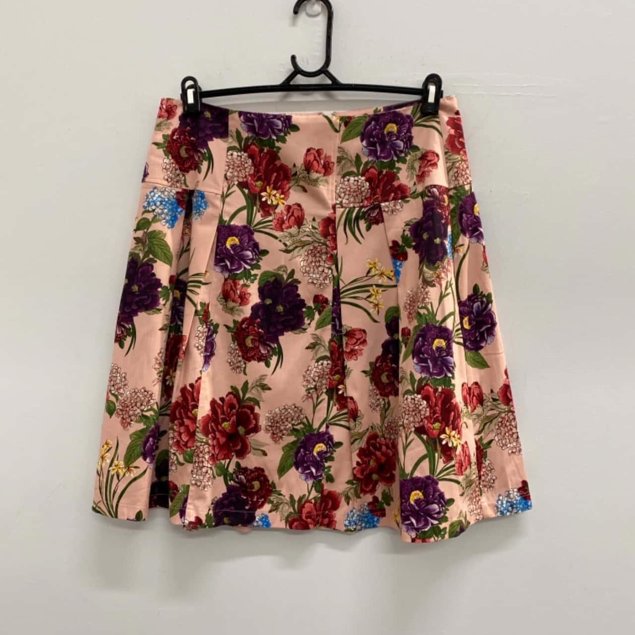 Jupe Midi Jacqui E Femme Taille 12 Beige A-line Plissée Coton/polyester