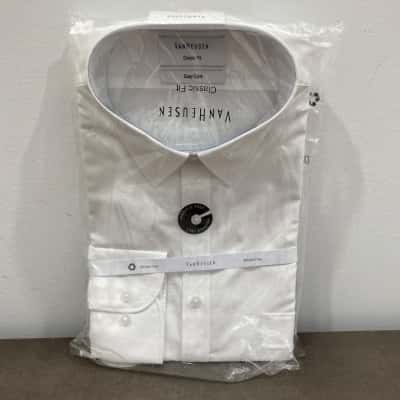 Van Heusen Mens Classic Fit Business Shirt Size Neck 44 Sleeve 90 White 