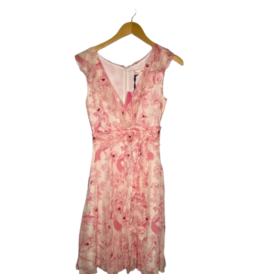 Alannah Hill Womens  Size 6 Midi Dress Floral / Off White / Pink  