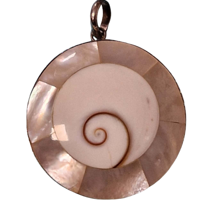  Shiva's Eye Pendant in Sterling Silver & Mother of Pearl