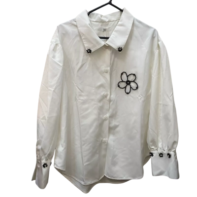  Rumia Size 10 Button Up Top White 