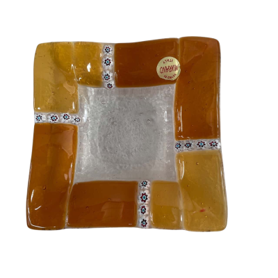 Murano Small Square Dish. 12 x 12 cms