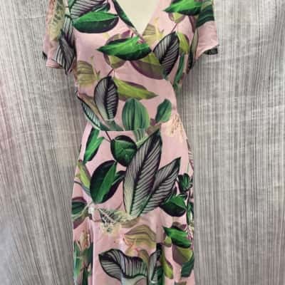 NEW WITH TAGS RRP $139.95 Portmans Womens  Size 16 Floral Dress Cream / Green / Pink  