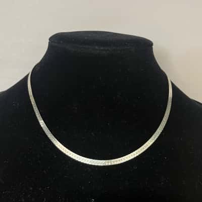 925 Italy Stamped Herringbone Chain