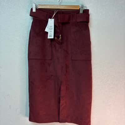 Forever New Womens  Size 6 Pencil Skirt Maroon 